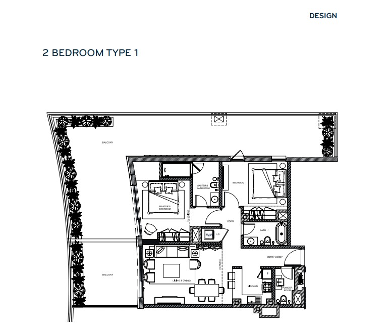 Loci-Miami Minimalist-2 bed Type 1